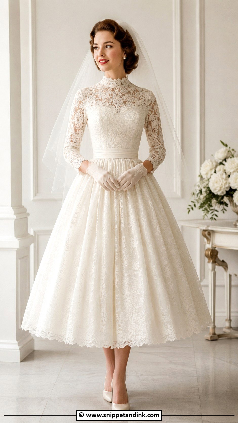 1950S Modest Tea Length Wedding Dress - Snippet and Ink - 25 1950S Wedding Dress Tea Length Ideas