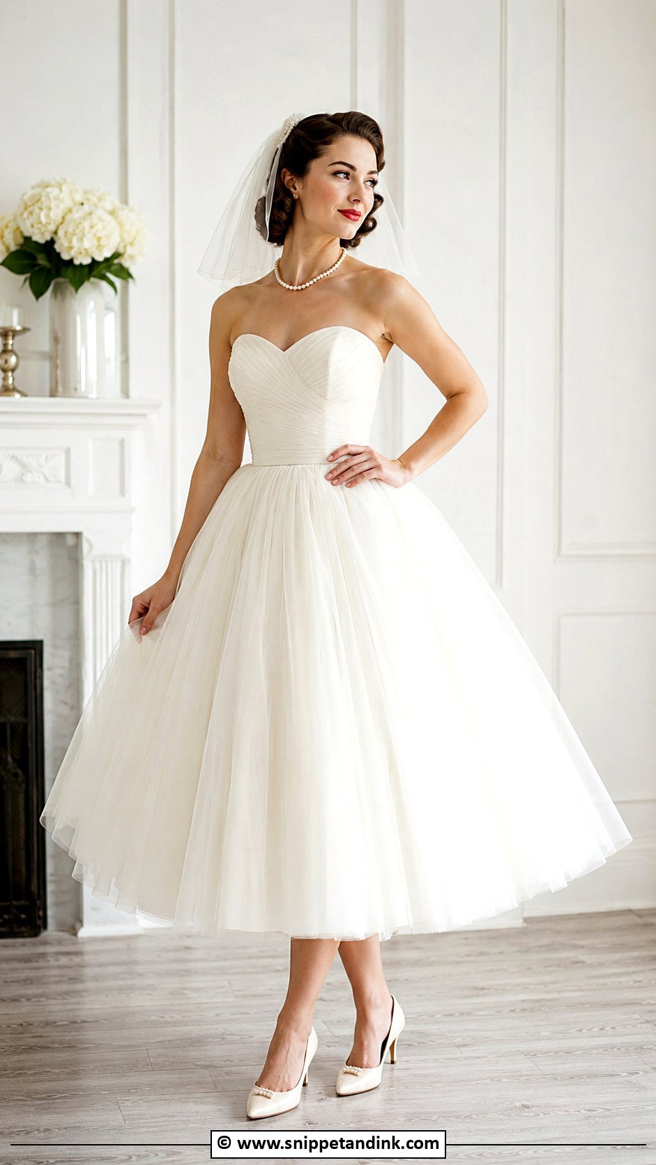 1950S Sweetheart Tea Length Wedding Dress - Snippet and Ink - 25 1950S Wedding Dress Tea Length Ideas