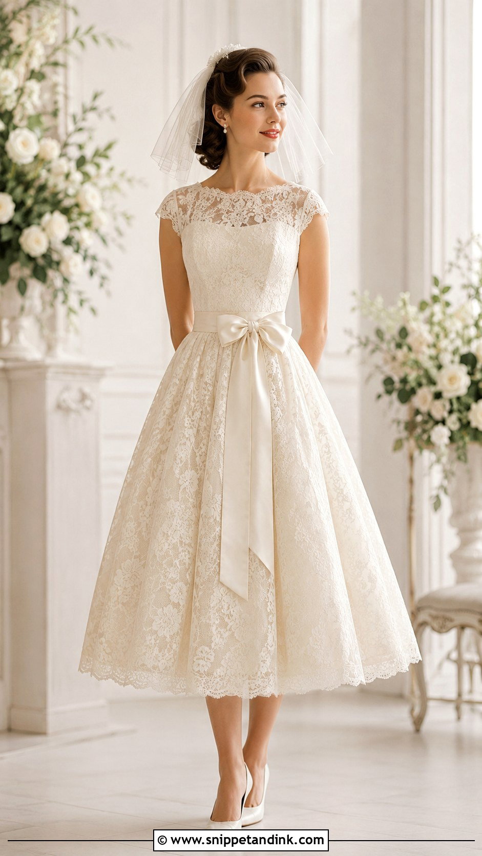1950s Bow Waist Wedding Dress - Snippet and Ink - 25 1950 Wedding Dress Ideas