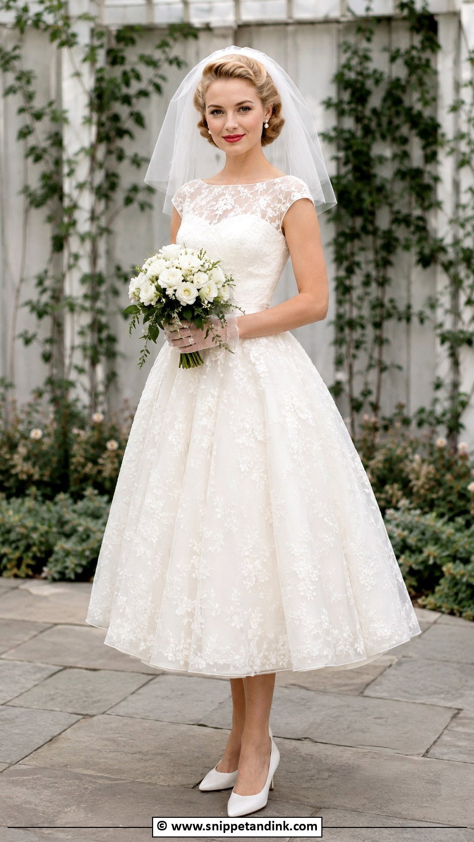 1950s Embroidered Wedding Dress - Snippet and Ink - 30 1950s Wedding Dress Ideas