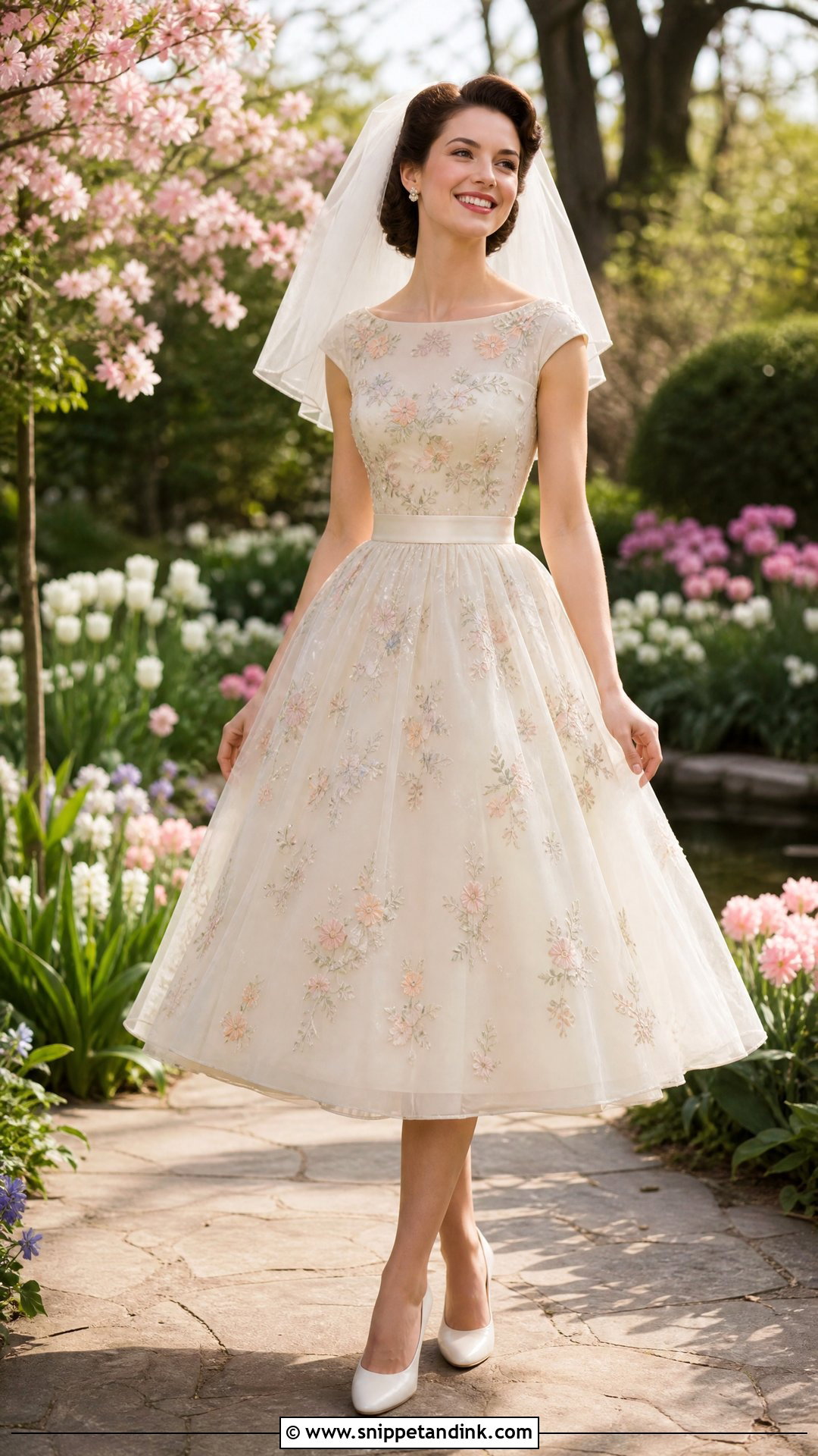 1950s Floral Wedding Dress - Snippet and Ink - 20 Vintage Wedding Dress 50s Ideas