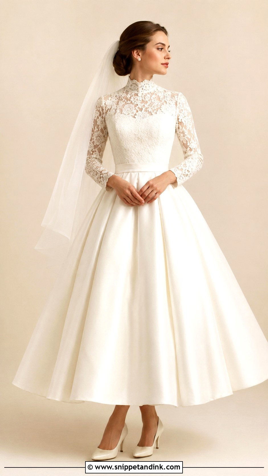 1950s High Neck Wedding Dress - Snippet and Ink - 25 1950 Wedding Dress Ideas