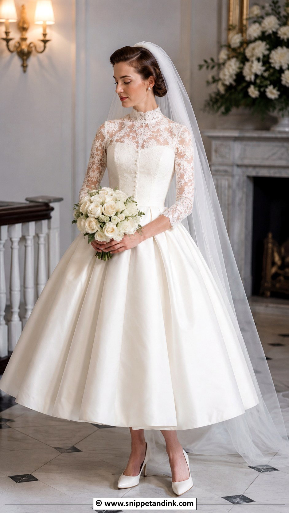 1950s High Neck Wedding Dress - Snippet and Ink - 30 1950s Wedding Dress Ideas