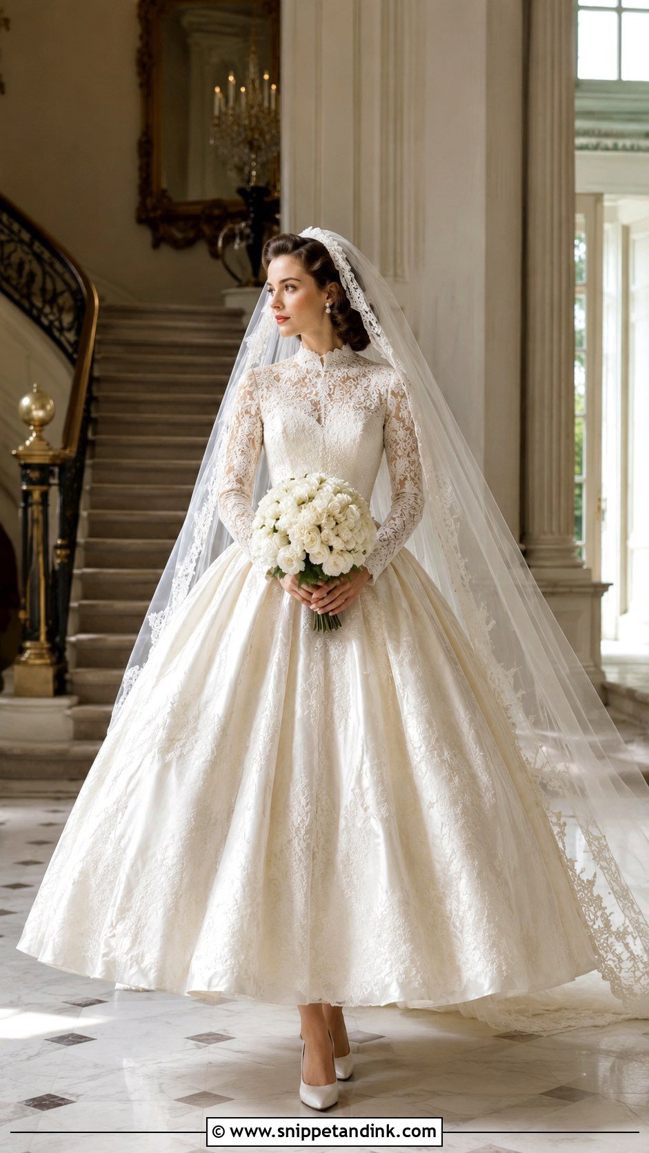 1950s Lace Ball Gown Wedding Dress - Snippet and Ink - 20 Elegant Vintage Wedding Dress Ideas