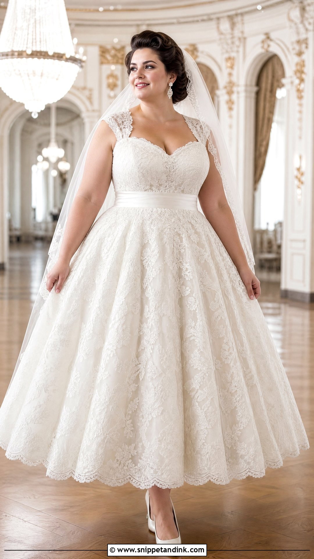 1950s Lace Ball Gown Wedding Dress - Snippet and Ink - 20 Retro Wedding Dresses