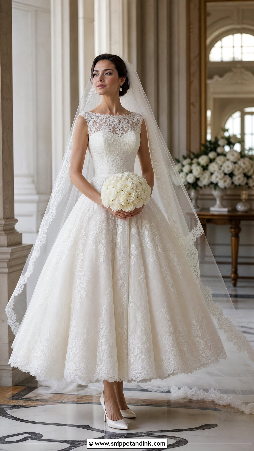 1950s Lace Ball Gown Wedding Dress - Snippet and Ink - 20 Vintage Retro Wedding Dress Ideas