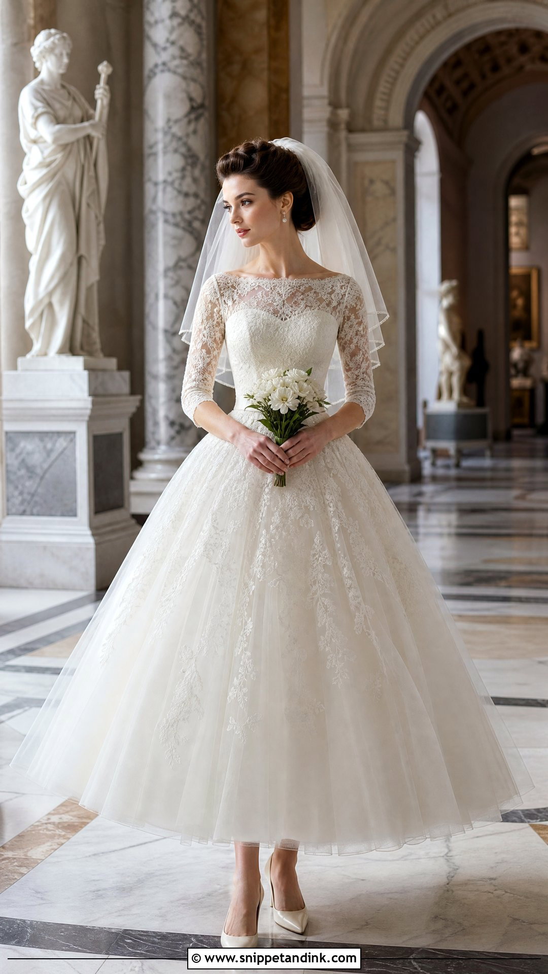 1950s Lace Ball Gown Wedding Gown - Snippet and Ink - 20 Vintage Classy Wedding Gown Ideas
