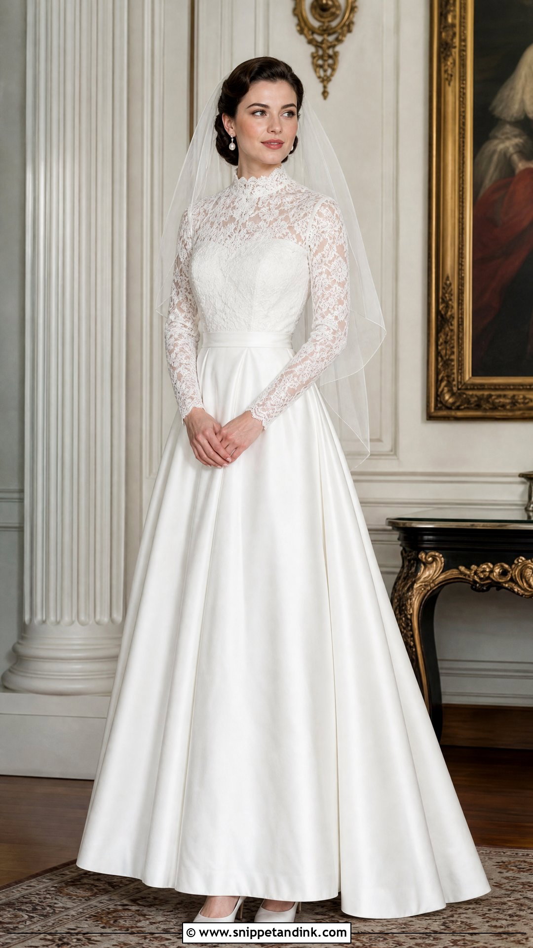 1950s Lace Sleeve Wedding Dress - Snippet and Ink - 20 Vintage Wedding Dress 50s Ideas