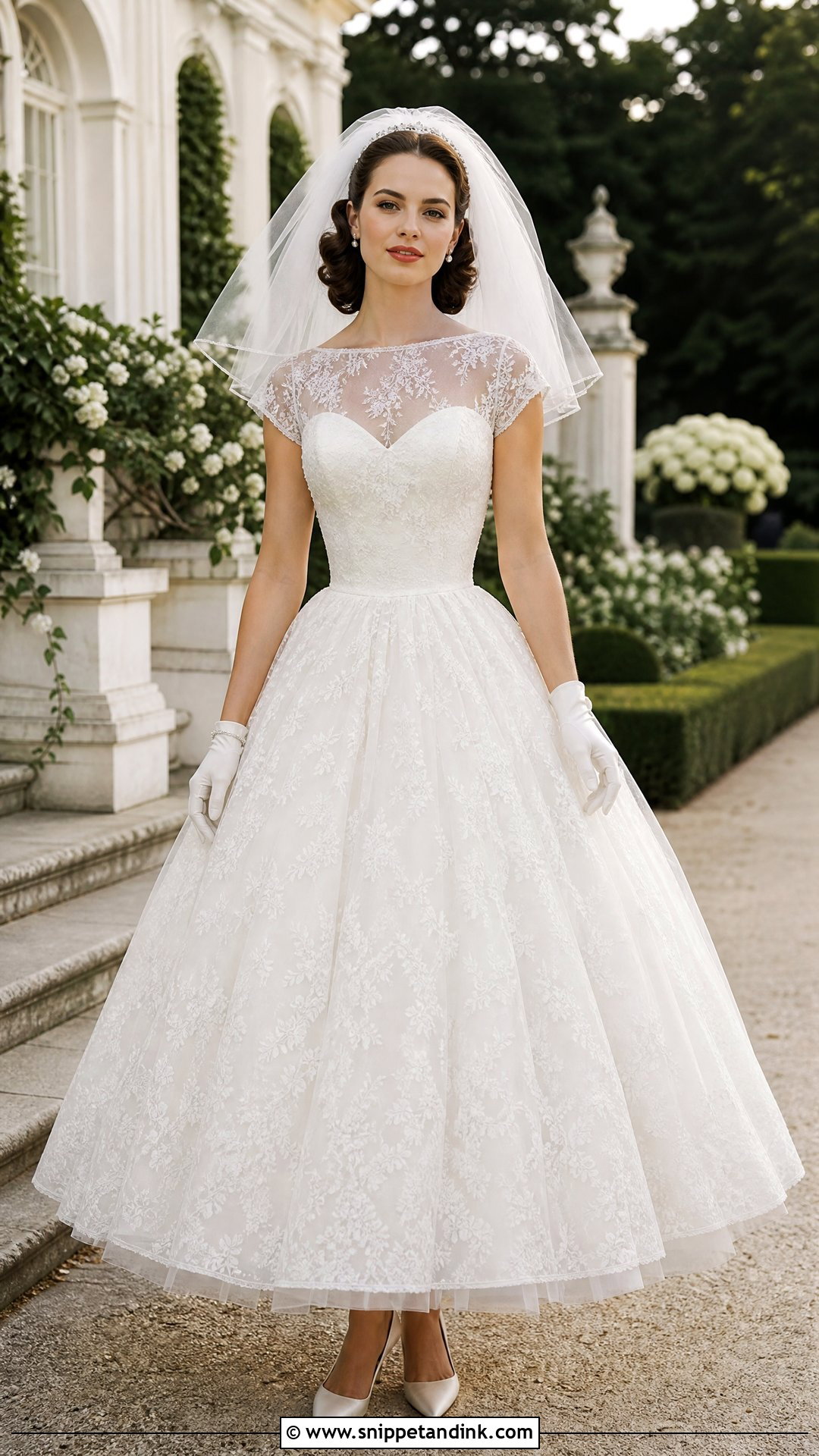 1950s Lace Vintage Ballgown Wedding Dress - Snippet and Ink - 20 Vintage Ballgown Wedding Dress Ideas