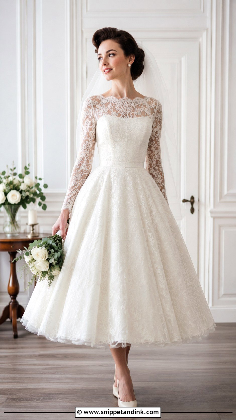 1950s Long Sleeve Wedding Dress - Snippet and Ink - 25 1950 Wedding Dress Ideas