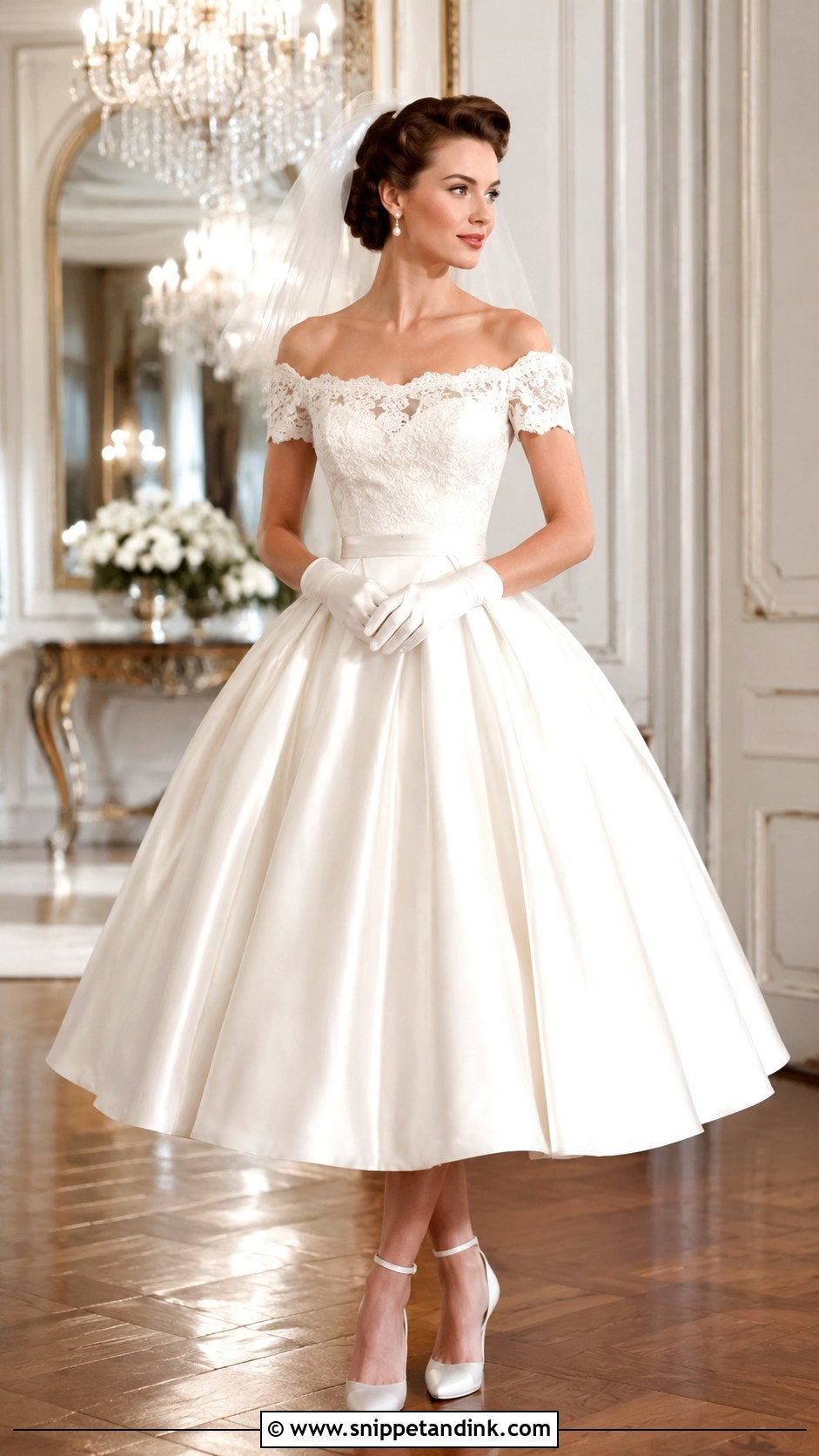 1950s Off Shoulder Wedding Dress - Snippet and Ink - 25 Vintage Wedding Dress 1950s 1940s Ideas