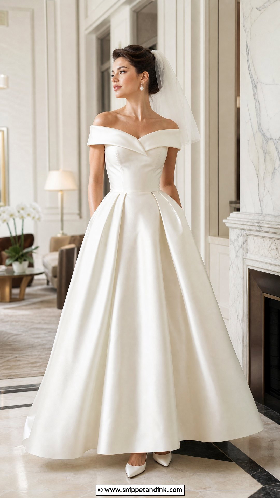 1950s Off Shoulder Wedding Dress - Snippet and Ink - 20 Vintage Wedding Dress 50s Ideas