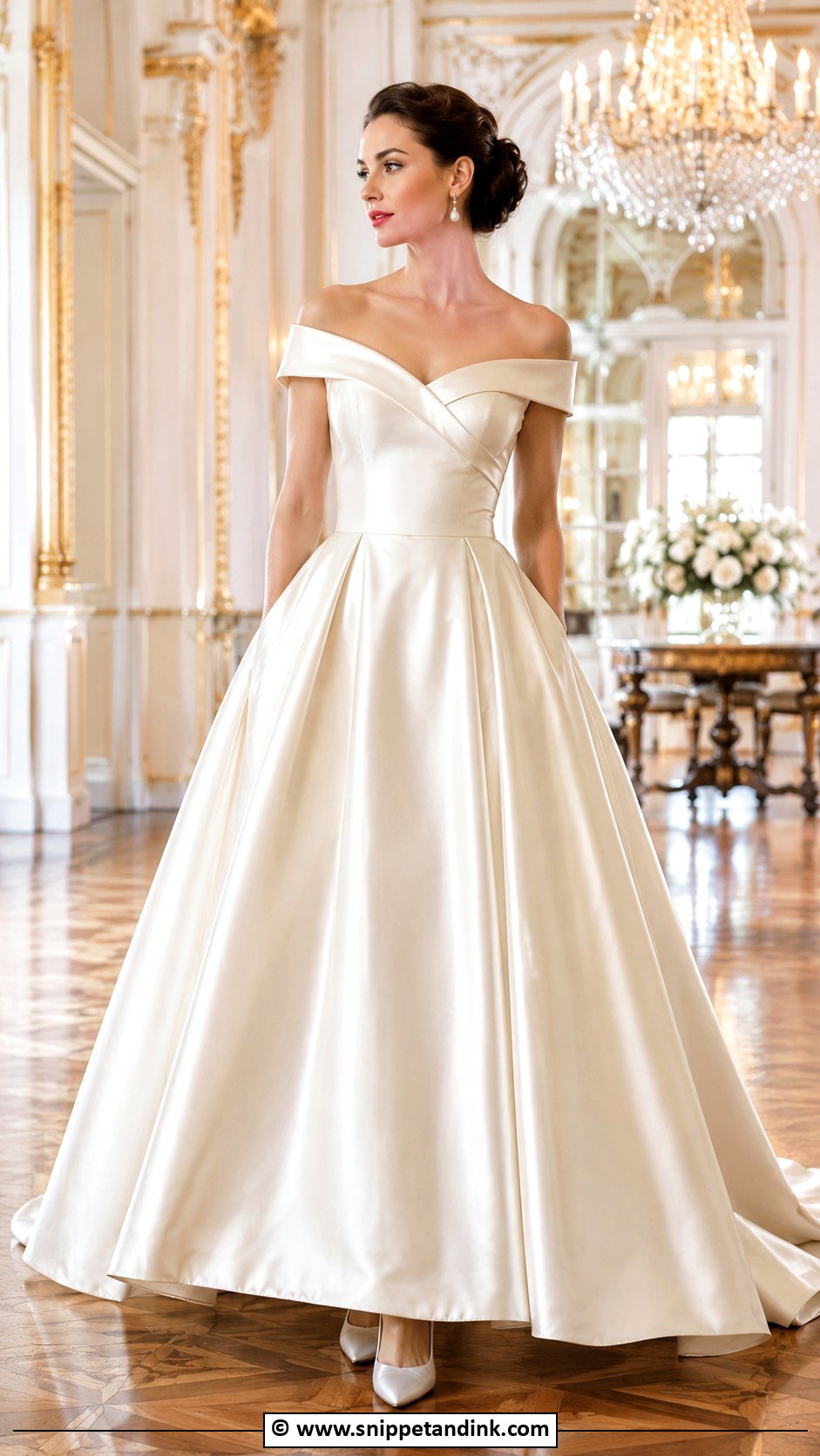 1950s Off Shoulder Wedding Dress - Snippet and Ink - 30 1950s Wedding Dress Ideas