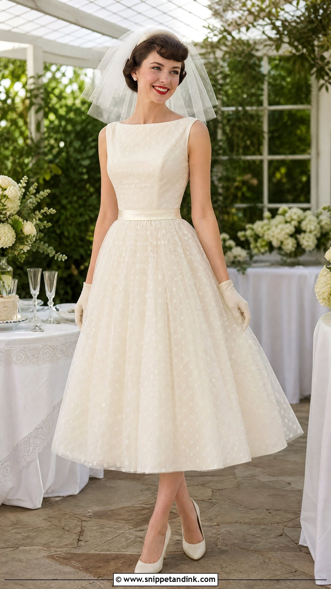 1950s Polka Dot Wedding Dress - Snippet and Ink - 20 Vintage Wedding Dress 50s Ideas