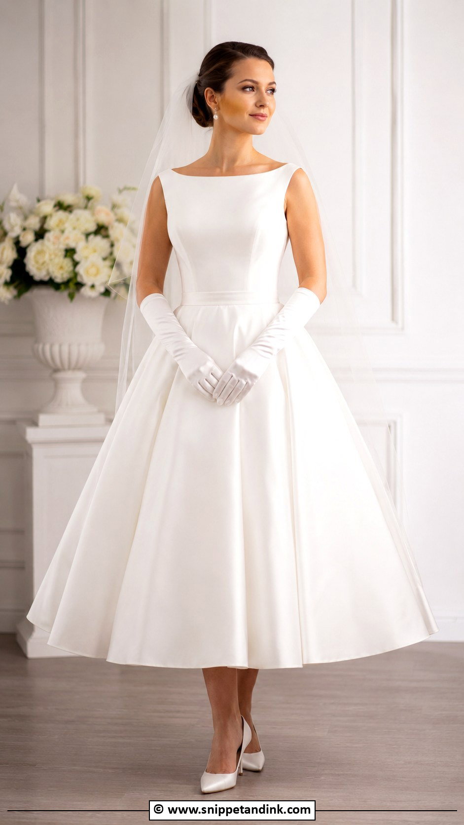 1950s Portrait Neckline Wedding Dress - Snippet and Ink - 30 1950s Wedding Dress Ideas