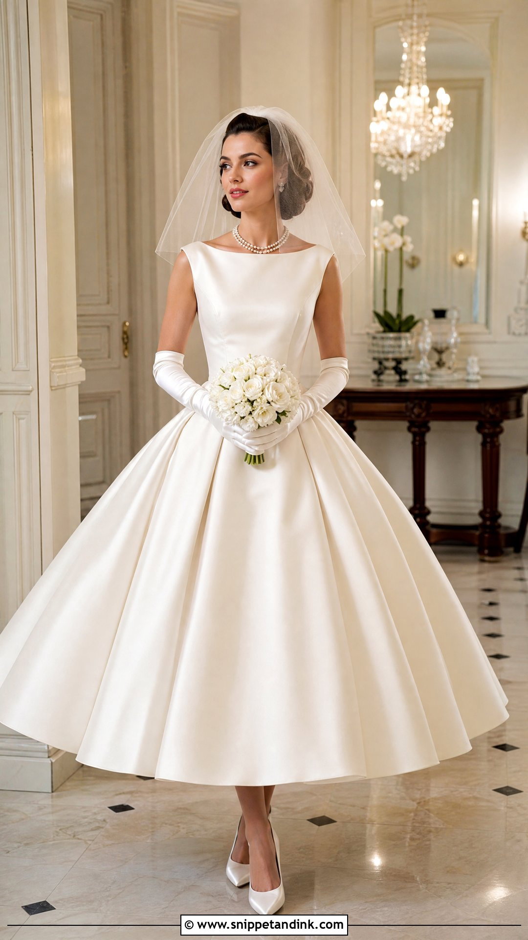 1950s Retro Bridal Satin Ball Gown - Snippet and Ink - 20 Retro Bridal Ideas
