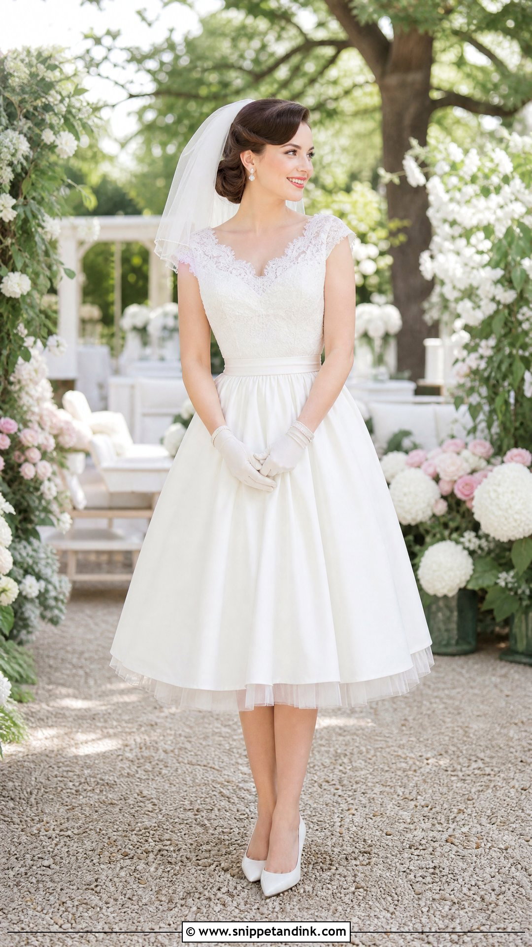 1950s Retro Bridal Tea Length Dress - Snippet and Ink - 20 Retro Bridal Ideas