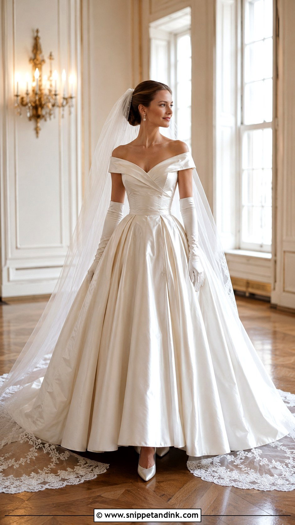 1950s Satin Ball Gown Wedding Dress - Snippet and Ink - 20 Vintage Inspired Wedding Dress Ideas