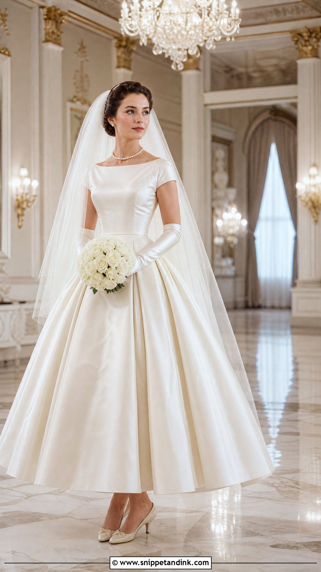 1950s Satin Ball Gown Wedding Dress - Snippet and Ink - 20 Vintage Silk Satin Wedding Dress Bridal Gowns