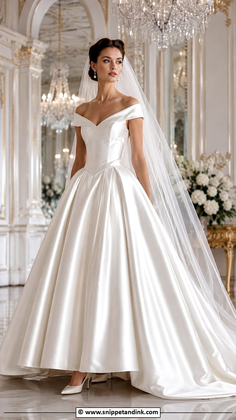 1950s Satin Ball Gown Wedding Dress - Snippet and Ink - 30 1950s Wedding Dress Ideas