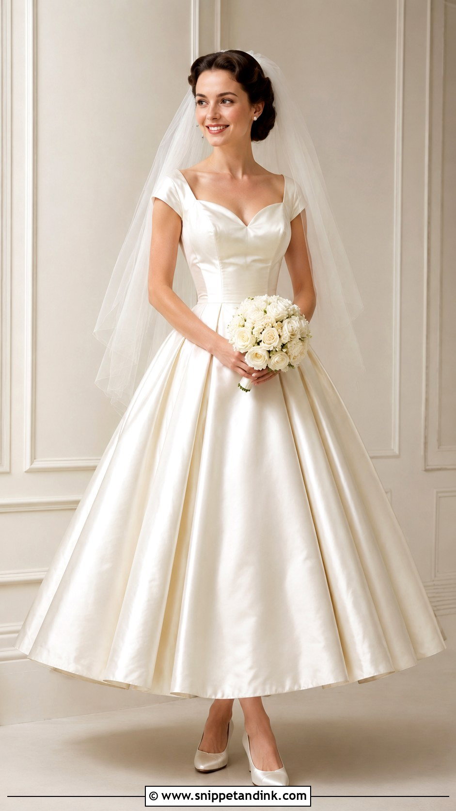 1950s Satin Wedding Dress - Snippet and Ink - 25 1950 Wedding Dress Ideas