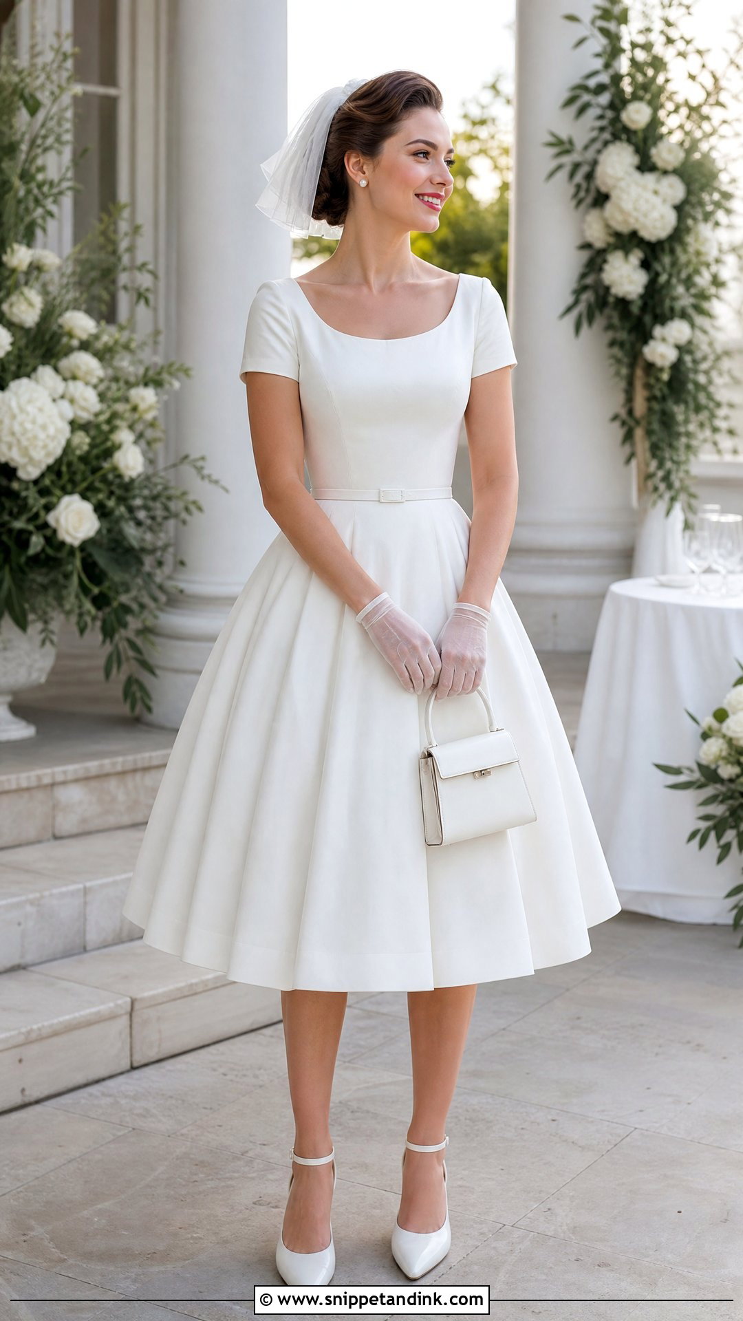 1950s Short Sleeve Wedding Dress - Snippet and Ink - 20 Vintage Wedding Dress 50s Ideas