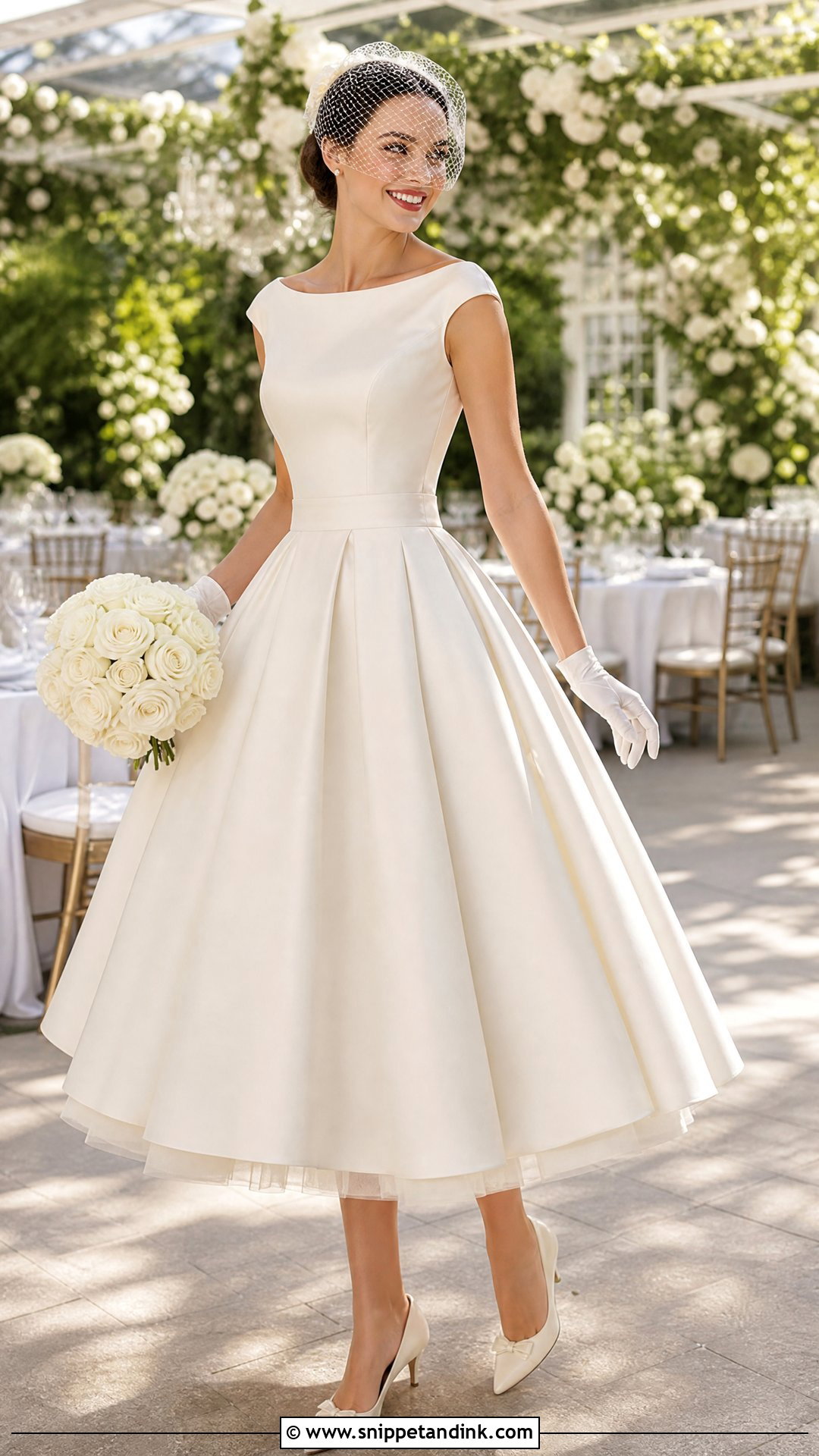 1950s Tea Length Bridal Dress - Snippet and Ink - 20 Vintage Bridal Dresses