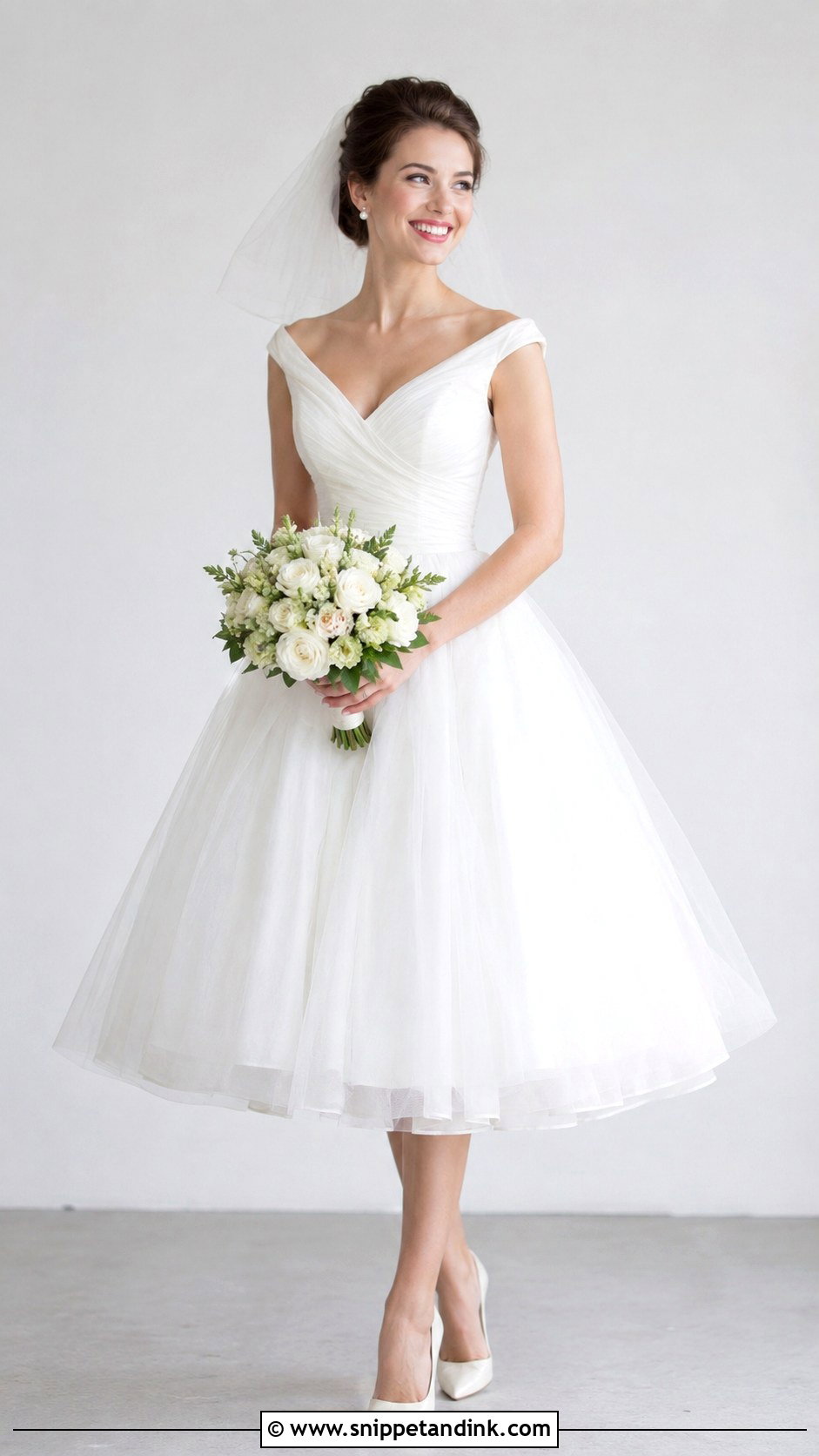 1950s Tea Length Bridal Dress - Snippet and Ink - 30 Vintage Bridal Dress Ideas