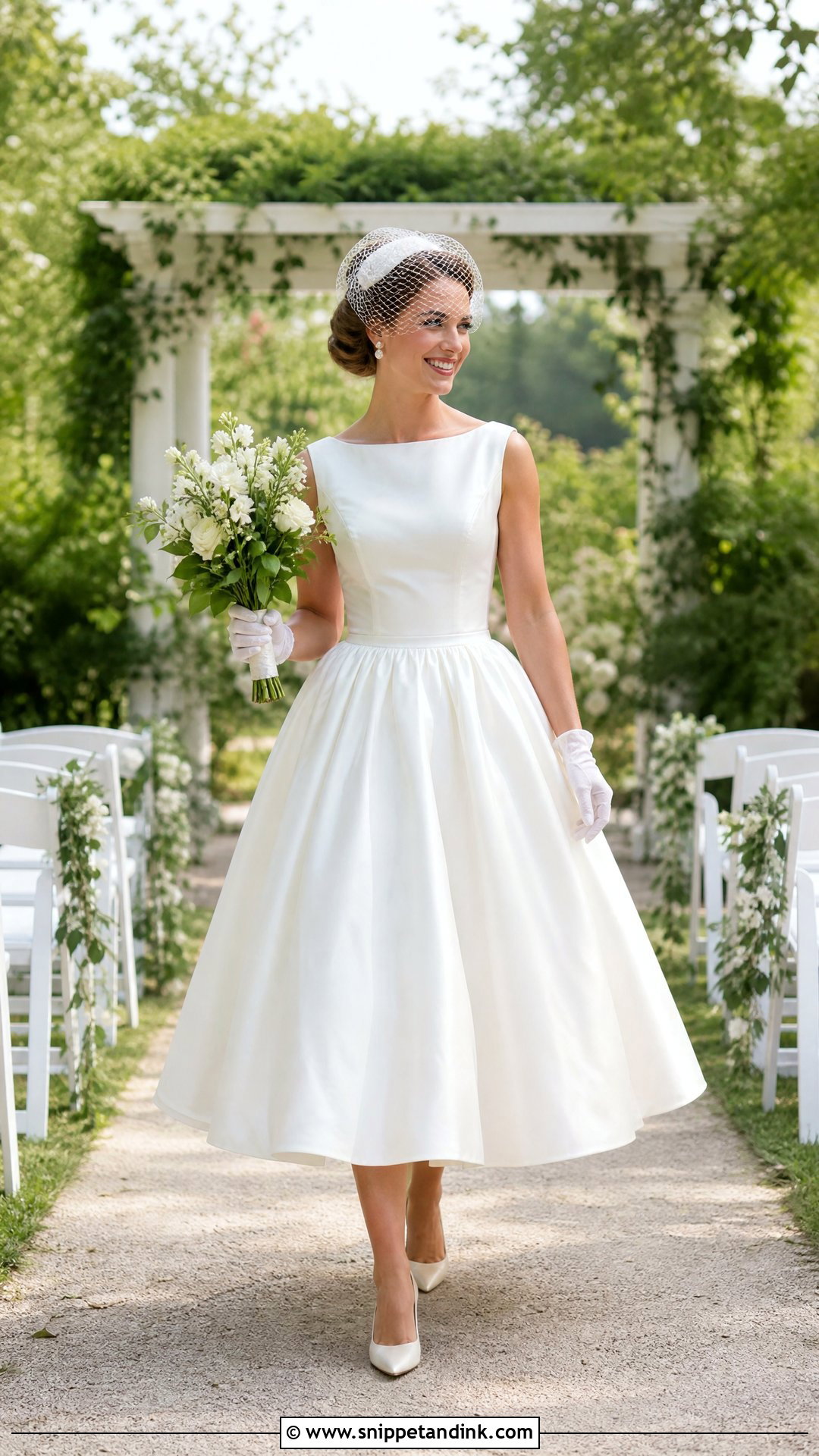 1950s Tea Length Bridal Gown - Snippet and Ink - 20 Vintage Bridal Gowns