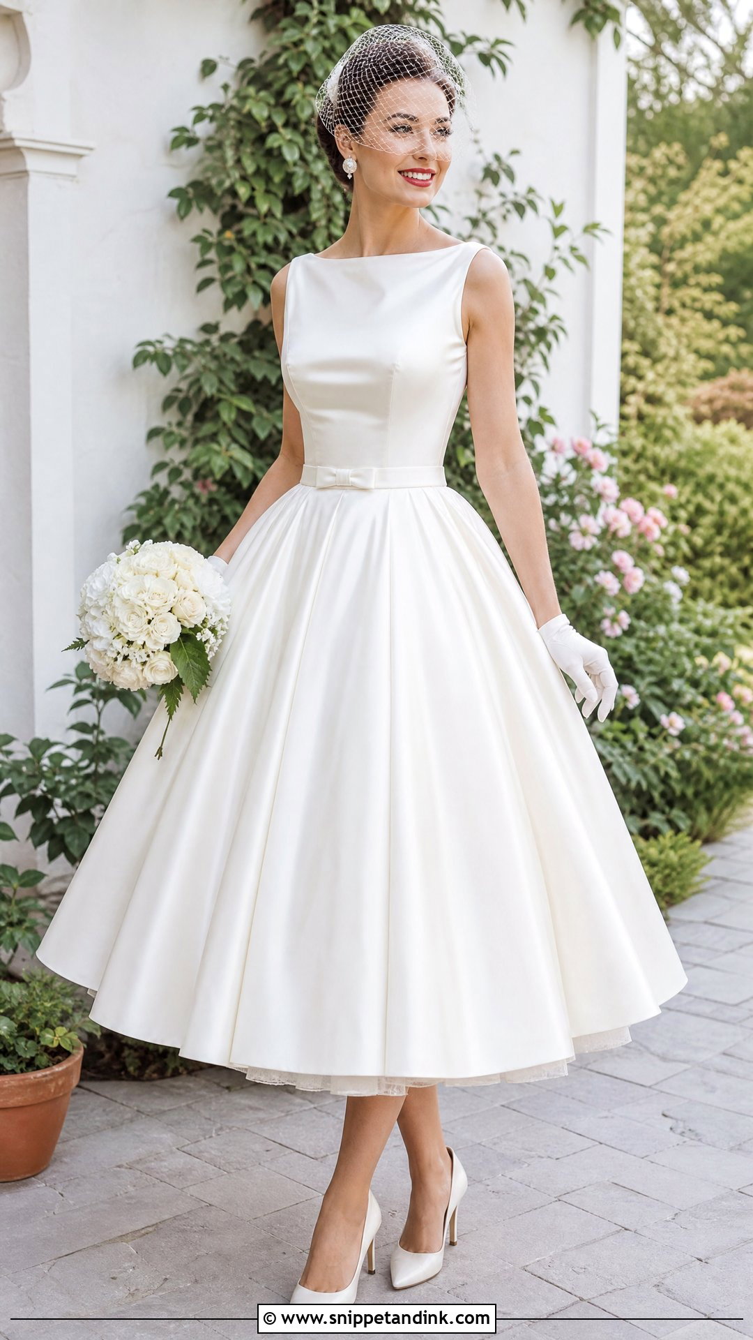 1950s Tea Length Vintage Bridal Gown - Snippet and Ink - 20 Vintage Bridal Gown Ideas