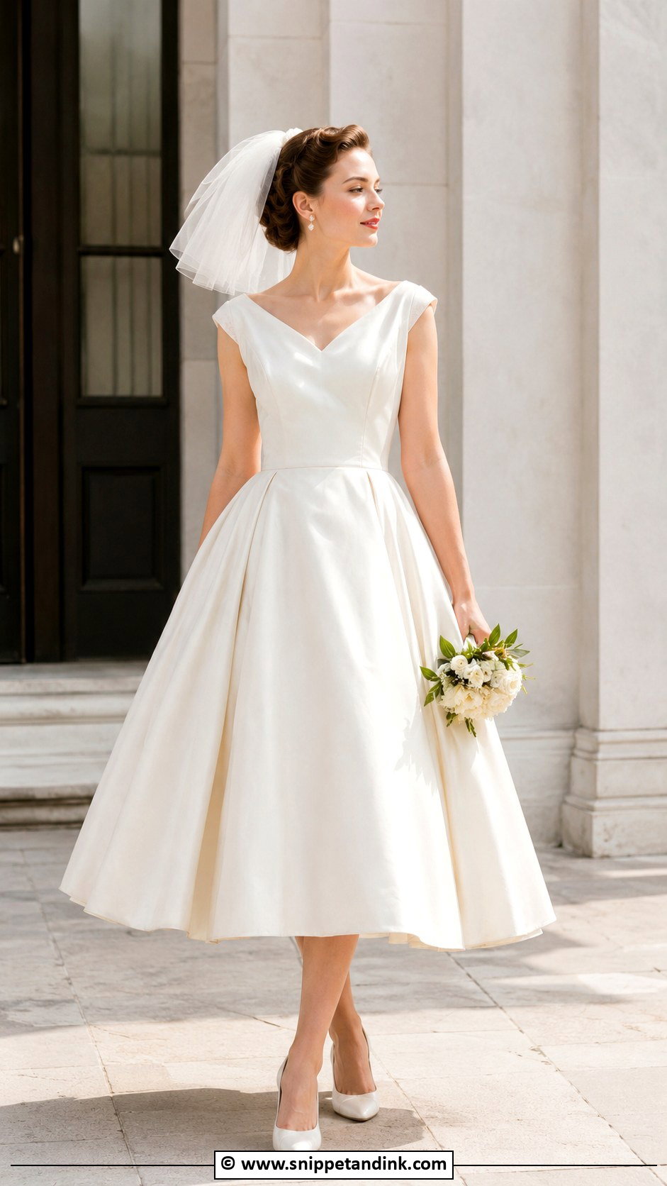 1950s Tea Length Wedding Dress - Snippet and Ink - 30 1950s Wedding Dress Ideas