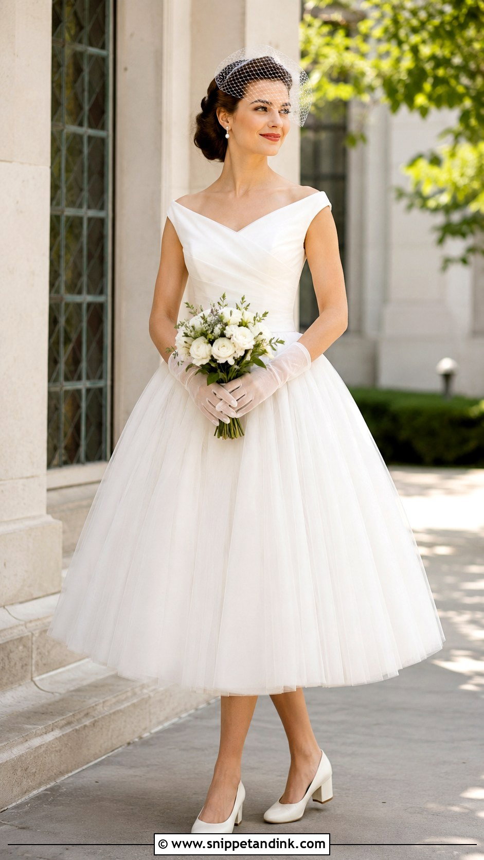 1950s Tea Length Wedding Dress - Snippet and Ink - 25 Vintage Wedding Dress Aesthetic Ideas