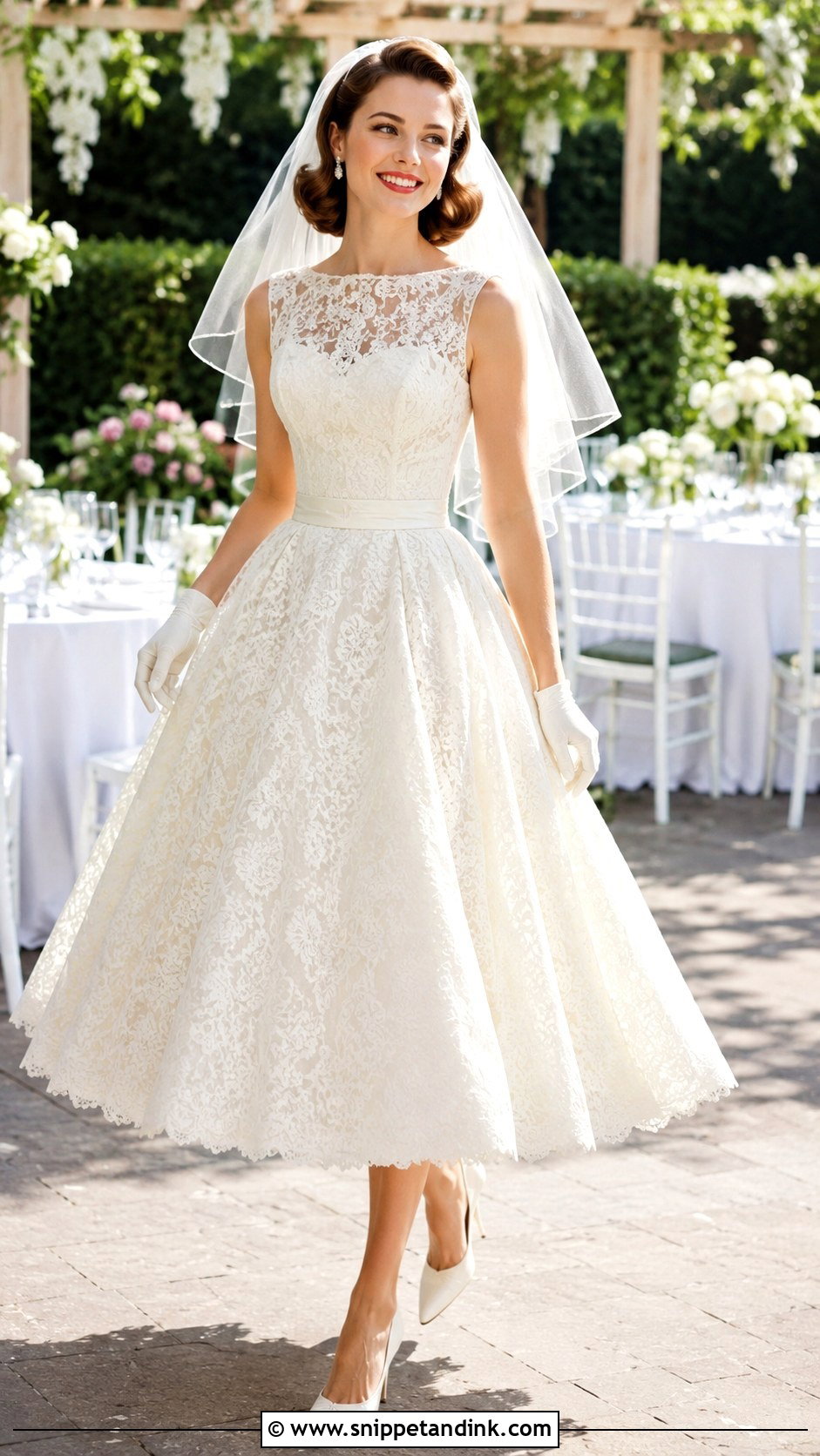 1950s Tea Length Wedding Dress - Snippet and Ink - 20 Antique Wedding Dresses