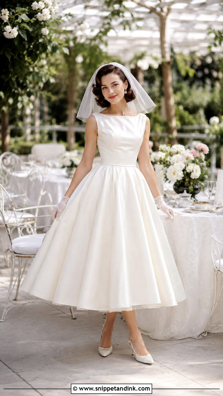 1950s Tea Length Wedding Dress - Snippet and Ink - 20 Elegant Classy Vintage Wedding Dress Ideas