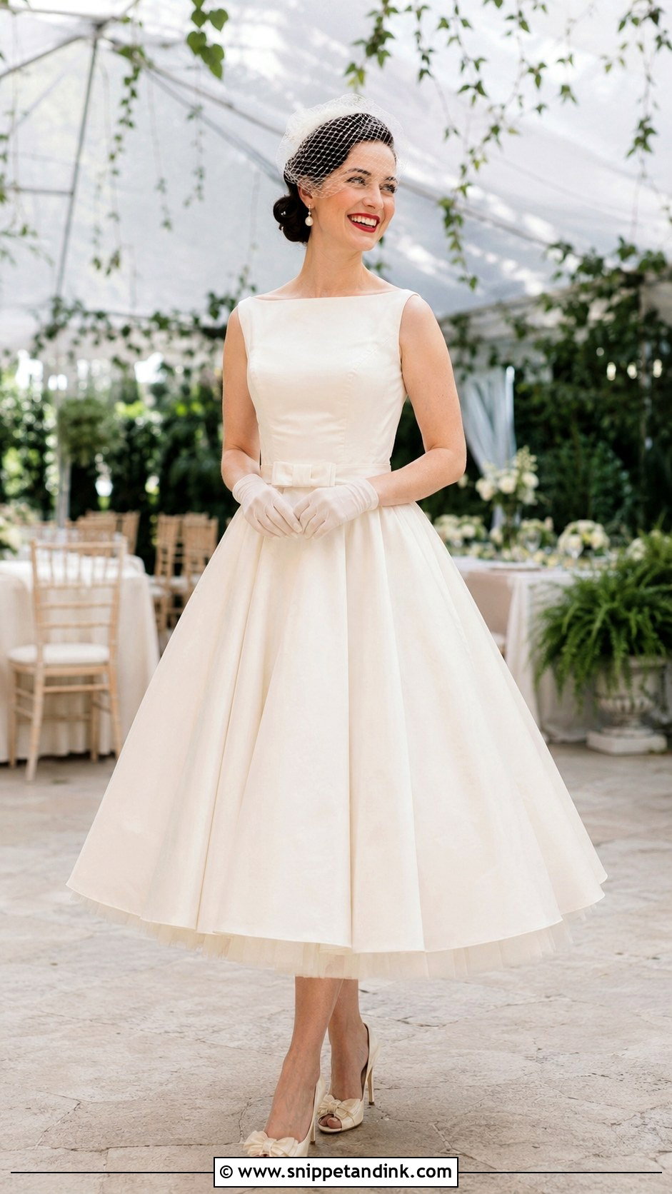 1950s Tea Length Wedding Dress - Snippet and Ink - 20 Elegant Vintage Wedding Dress Ideas