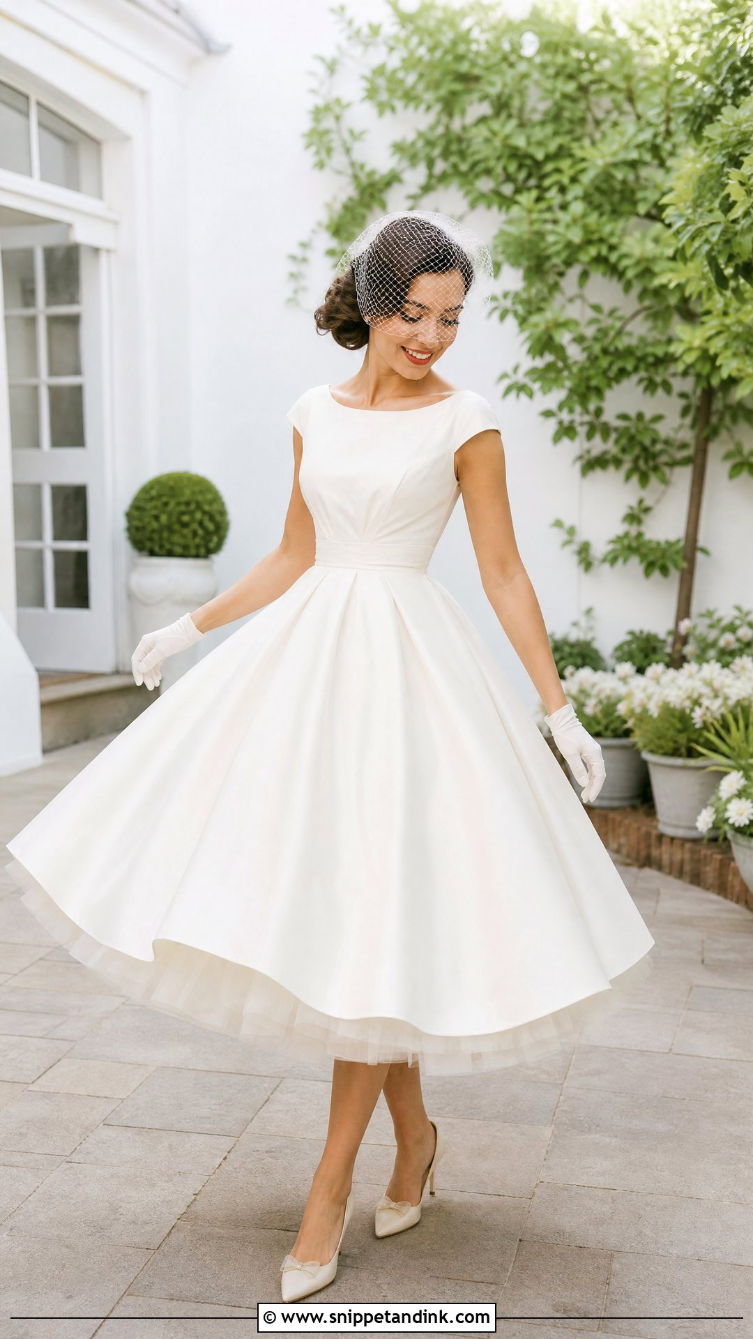 1950s Tea Length Wedding Dress - Snippet and Ink - 20 Vintage Retro Wedding Dress Ideas