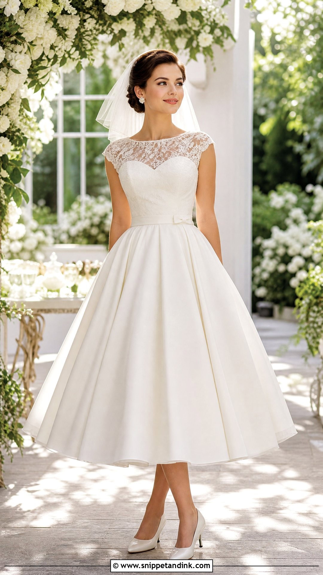 1950s Tea Length Wedding Dress - Snippet and Ink - 20 Vintage Wedding Dress 50s Ideas