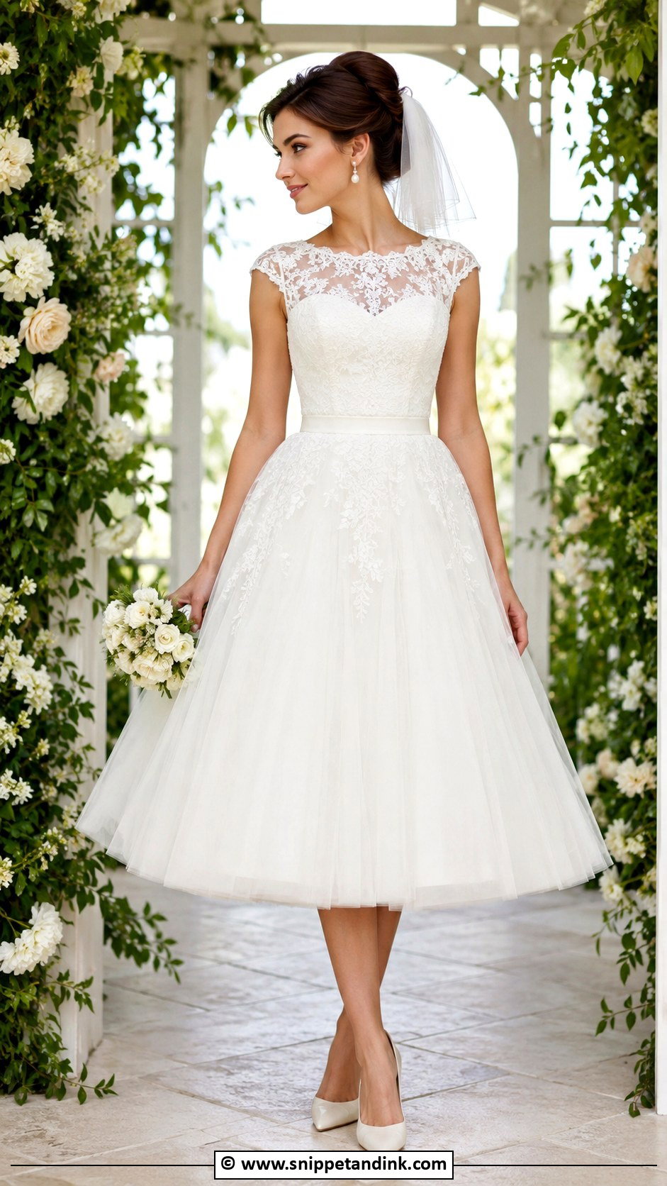 1950s Tea Length Wedding Dress - Snippet and Ink - 30 Vintage Wedding Dress Ideas