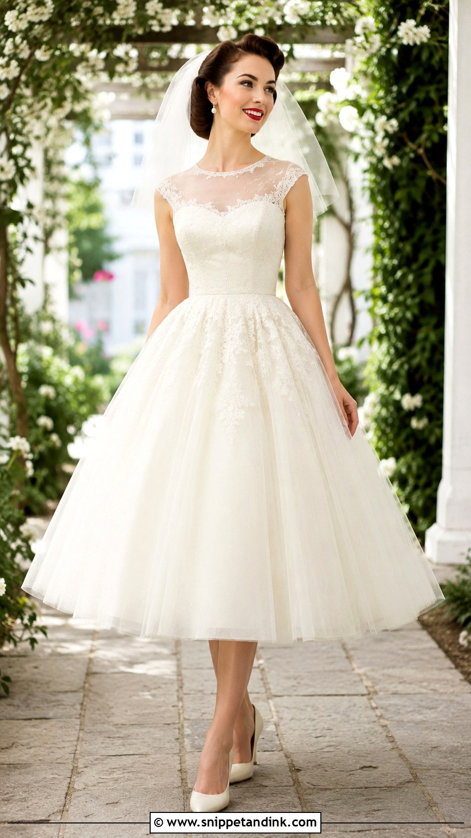 1950s Tea Length Wedding Dress - Snippet and Ink - 25 Tea Length Wedding Dress Vintage Ideas