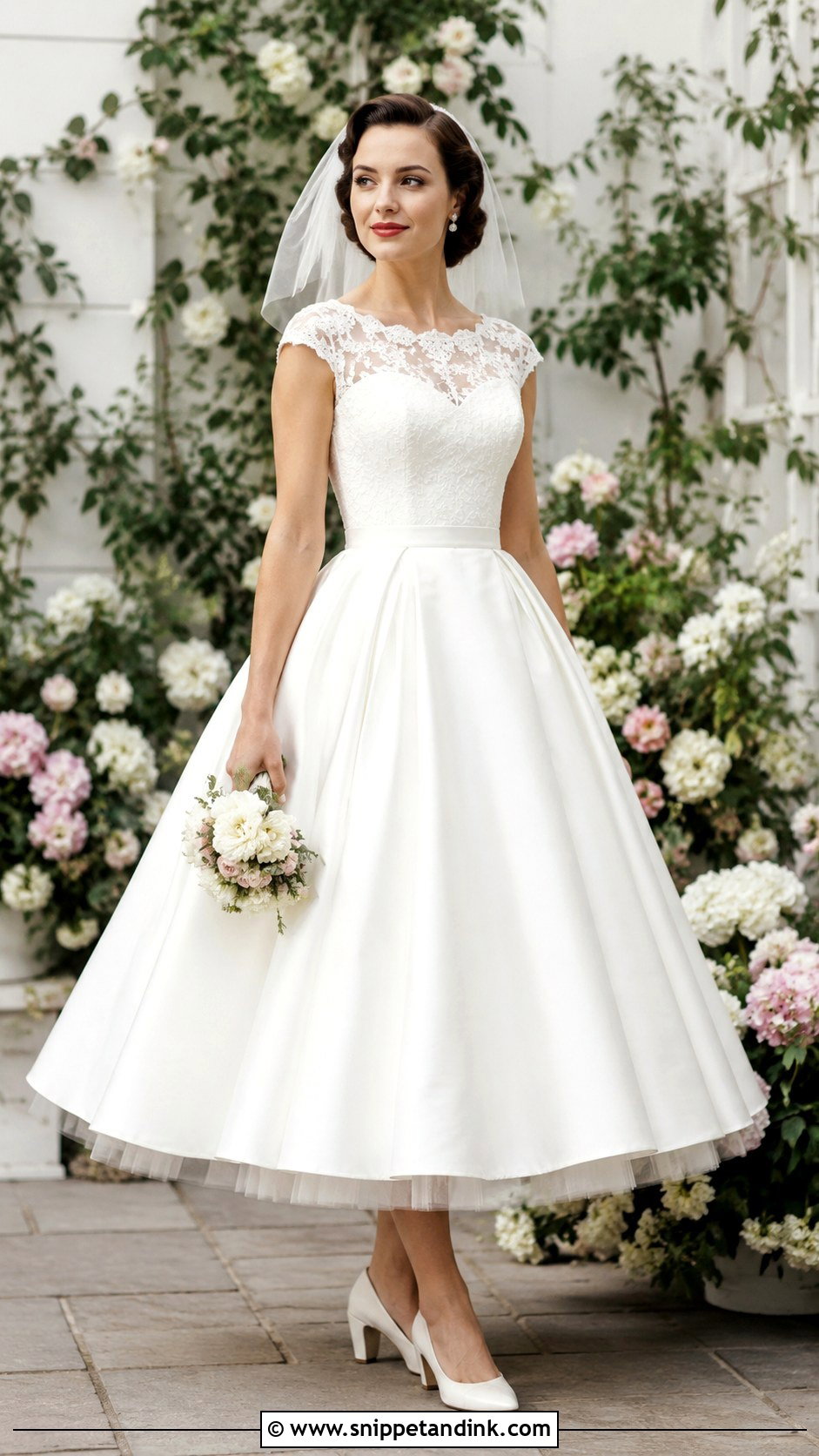 1950s Tea Length Wedding Dress - Snippet and Ink - 25 Vintage Wedding Dress 1950s 1940s Ideas