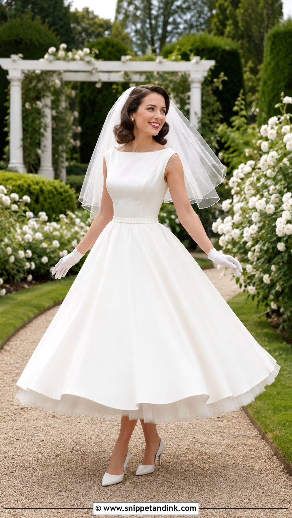 1950s Tea Length Wedding Dress - Snippet and Ink - 20 Vintage Inspired Wedding Dress Ideas