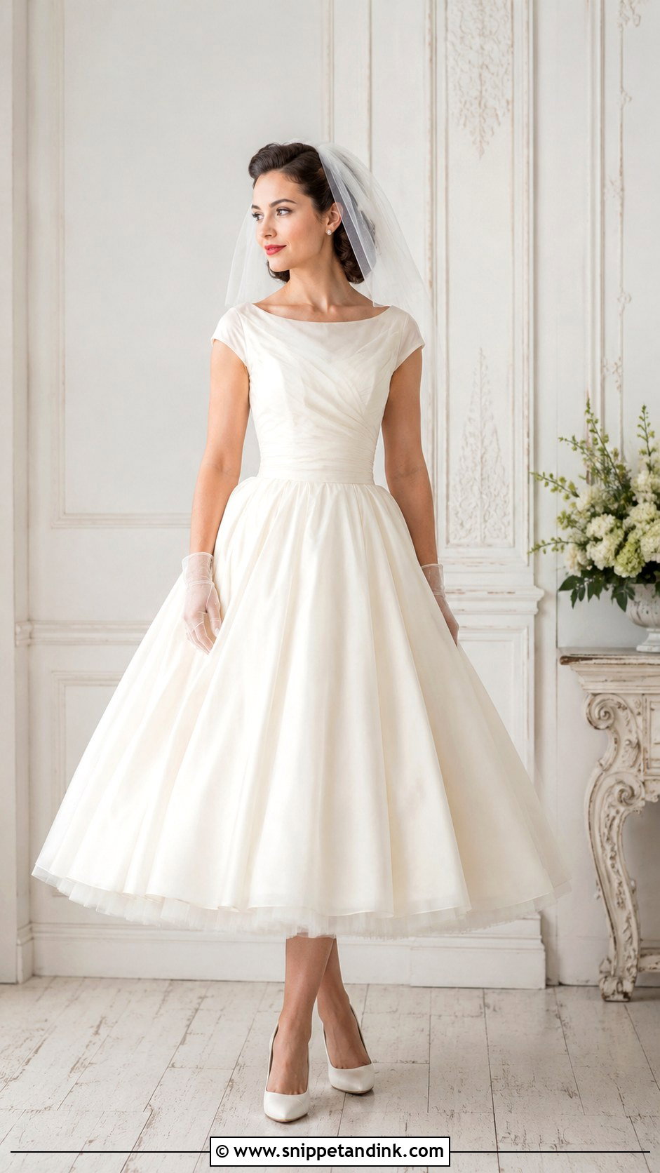 1950s Tea Length Wedding Dress - Snippet and Ink - 25 1950 Wedding Dress Ideas