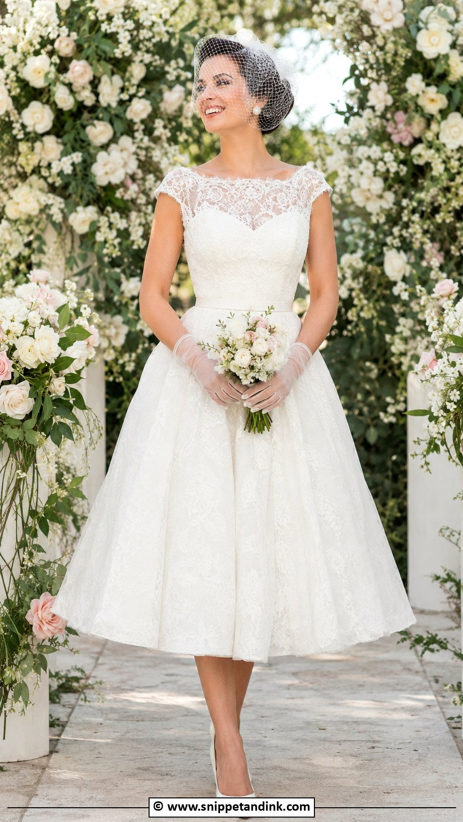 1950s Tea Length Wedding Dress - Snippet and Ink - 25 Vintage Style Wedding Dresses