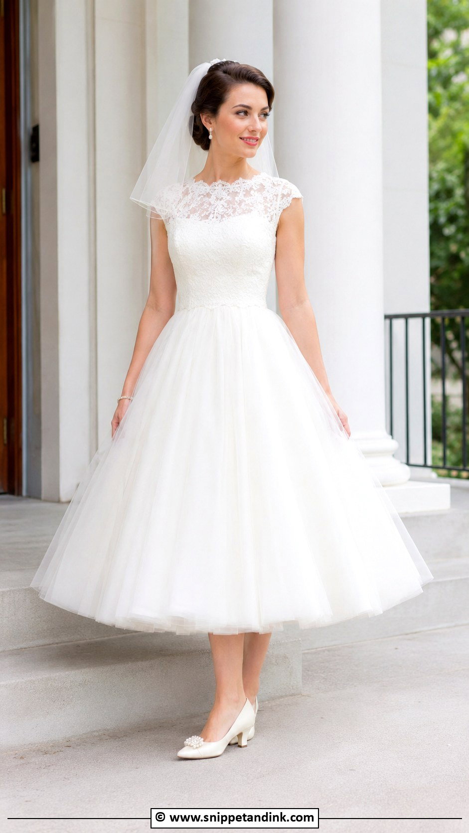 1950s Tea Length Wedding Gown - Snippet and Ink - 25 Vintage Wedding Gowns