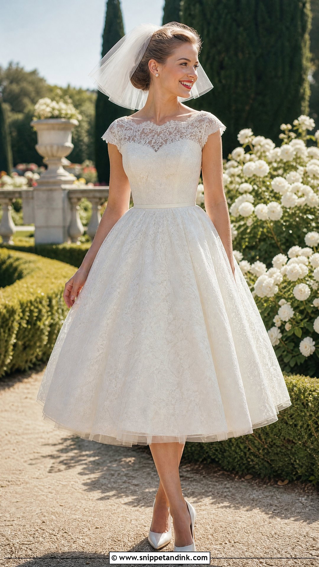 1950s Vintage Wedding Dress With Cap Sleeves - Snippet and Ink - 20 Vintage Wedding Dress Sleeves