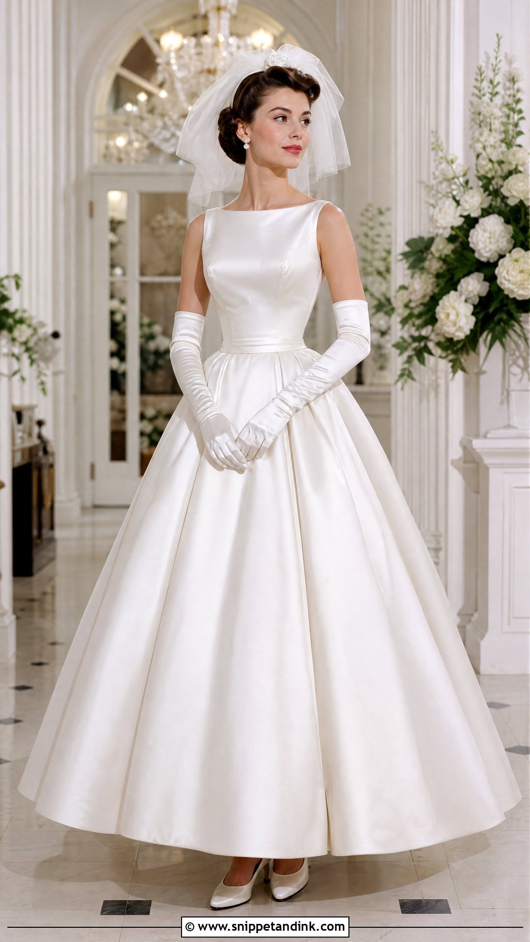 1950s Wedding Dress With Gloves - Snippet and Ink - 20 Vintage Wedding Dress 50s Ideas