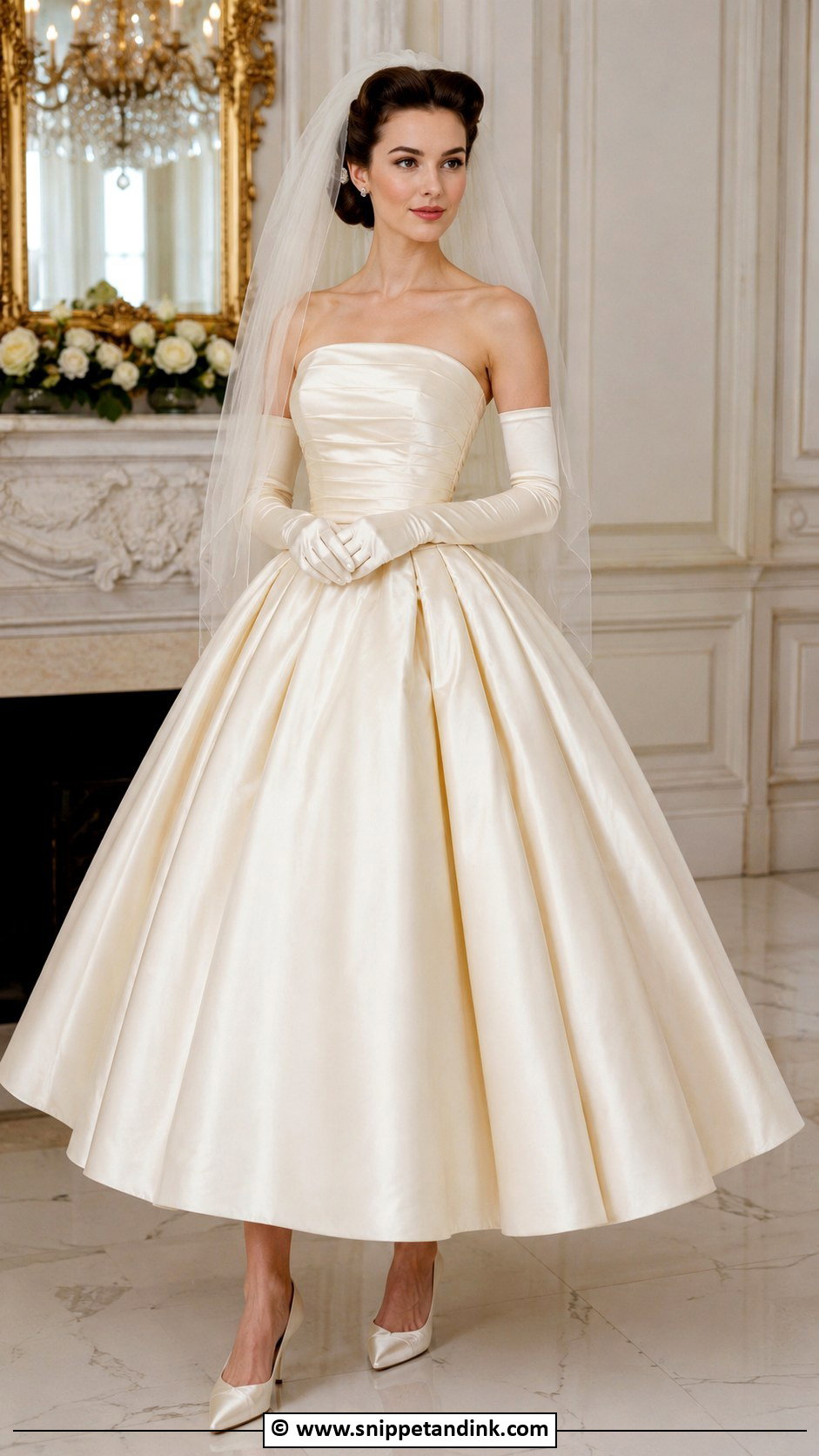 1950s Wedding Dress With Gloves - Snippet and Ink - 30 1950s Wedding Dress Ideas