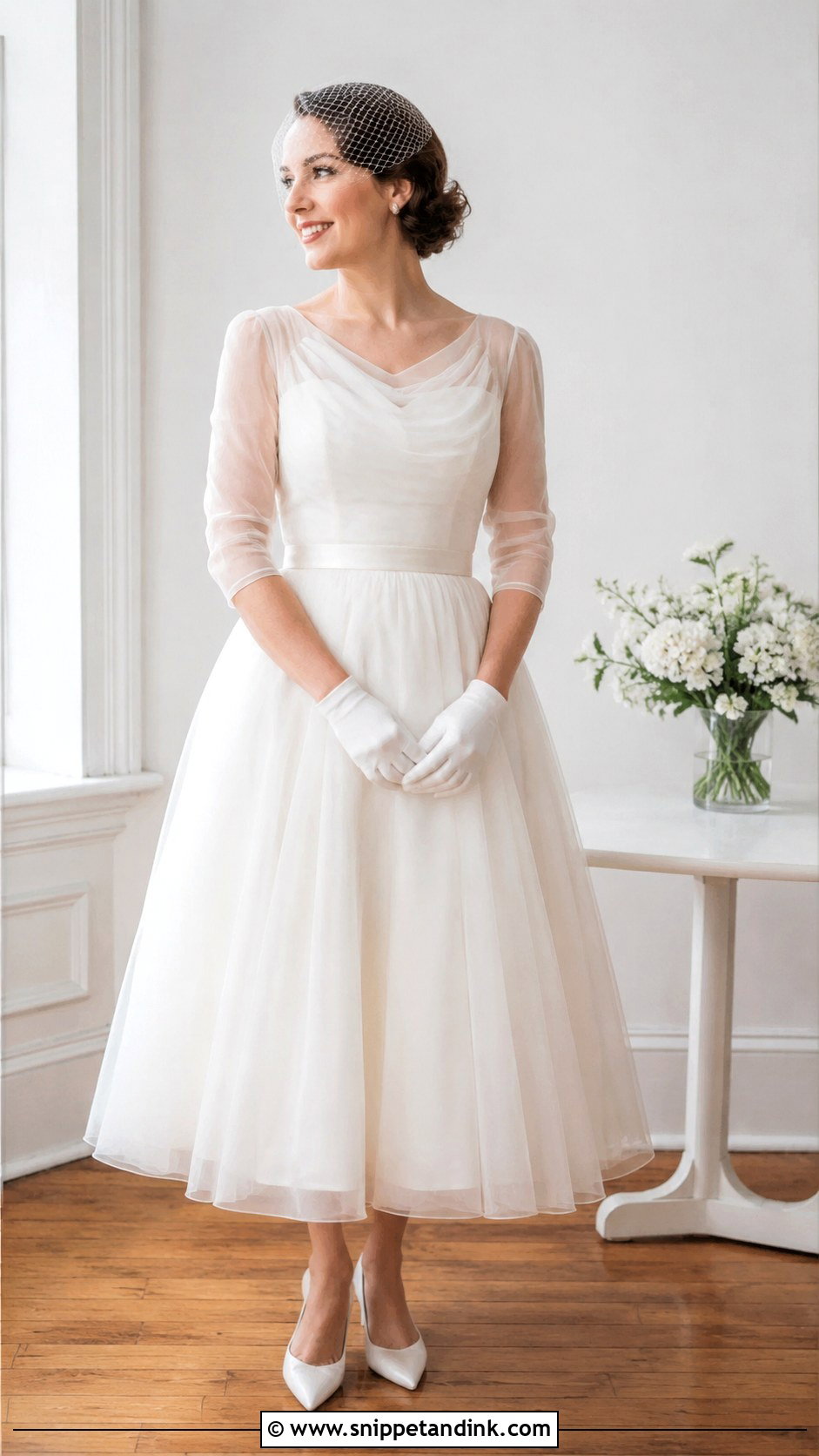 1959 Chiffon Ballerina Wedding Dress - Snippet and Ink - 20 1959 Wedding Dress Ideas