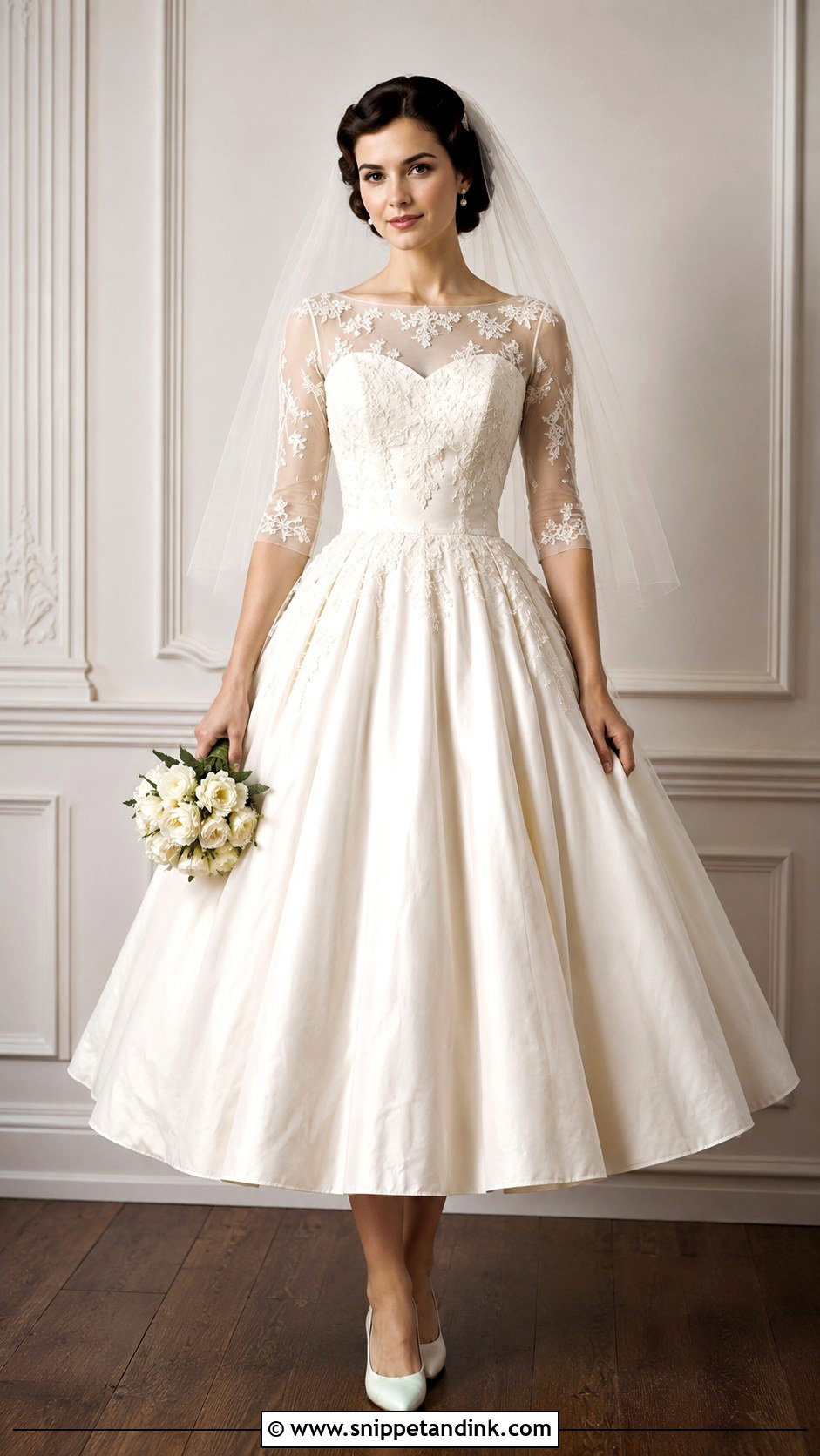 1959 Illusion Neckline Wedding Dress - Snippet and Ink - 20 1959 Wedding Dress Ideas