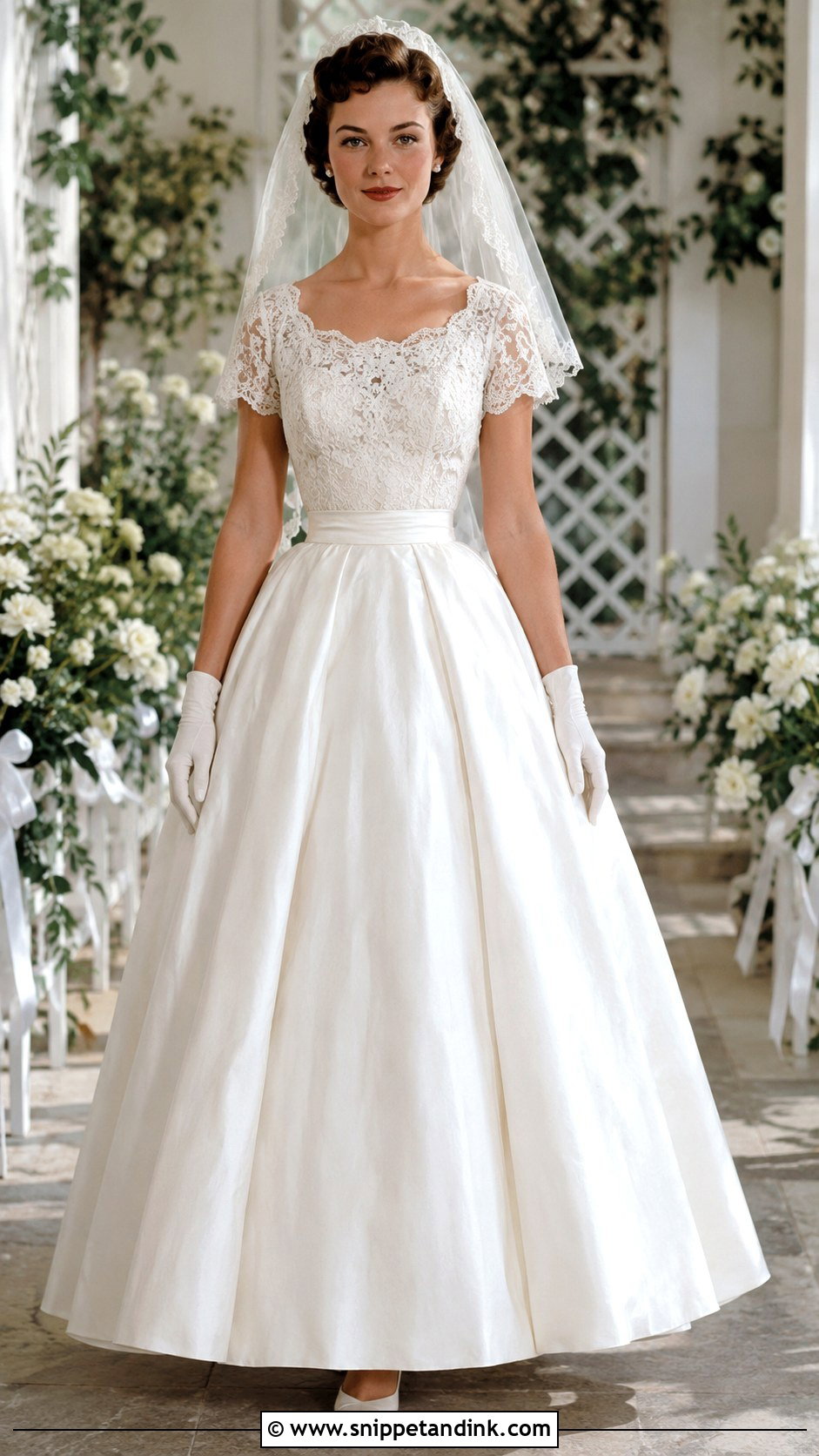 1959 Short Sleeve Lace Wedding Dress - Snippet and Ink - 20 1959 Wedding Dress Ideas